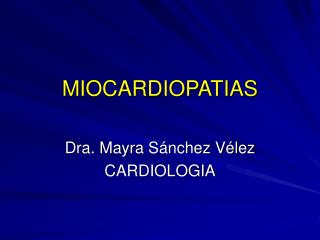 MIOCARDIOPATIAS