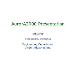 AurorA2000 Presentation