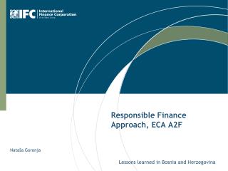 Responsible Finance Approach, ECA A2F