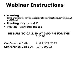 Webinar Instructions