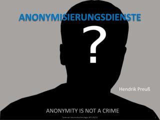 Anonymisierungsdienste