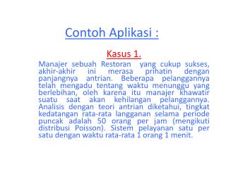 Contoh Aplikasi :