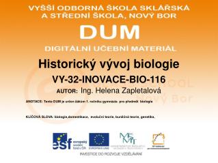 Historický vývoj biologie