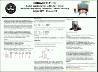 BIOGASIFICATION Karthik Gopalakrishnan and Dr. Terry Walker