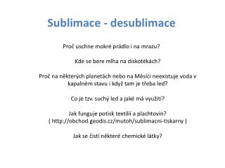 Sublimace - desublimace