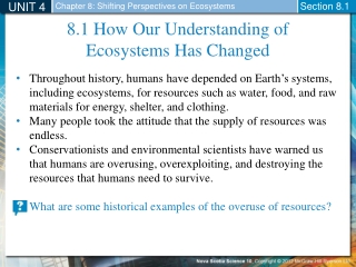 8.1 How Our Understanding of Ecosystems Has Changed