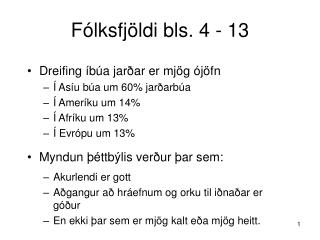 Fólksfjöldi bls. 4 - 13