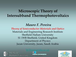 Microscopic Theory of Intersubband Thermophotovoltaics Mauro F. Pereira