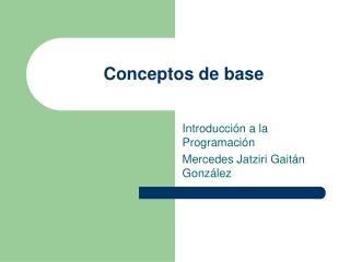 Conceptos de base