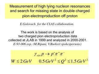 E.Golovach for the CLAS collaboration.