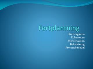 Fortplantning