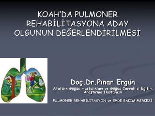 KOAH’DA PULMONER REHABİLİTASYONA ADAY OLGUNUN DEĞERLENDİRİLMESİ