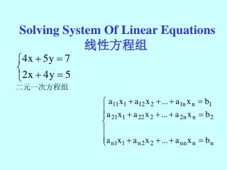 Solving System Of Linear Equations 线性方程组
