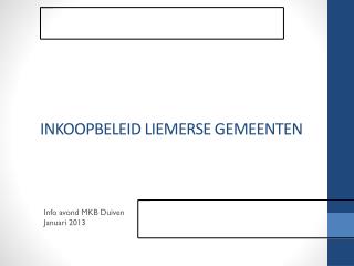 INKOOPBELEID LIEMERSE GEMEENTEN