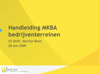 Handleiding MKBA bedrijventerreinen