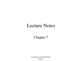 Lecture Notes