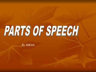 PARTS OF SPEECH