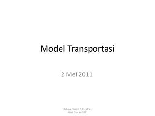 Model Transportasi