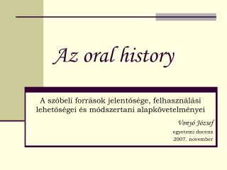 Az oral history