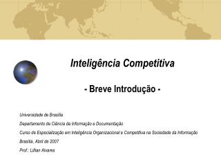 Inteligência Competitiva - Breve Introdução -