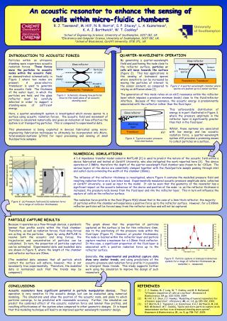 An acoustic resonator to enhance the sensing of cells within micro-fluidic chambers