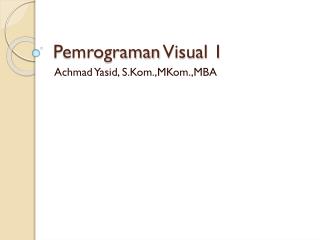 Pemrograman Visual 1