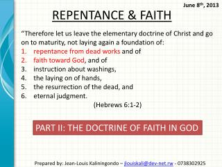 REPENTANCE &amp; FAITH