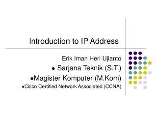 Introduction to IP Address