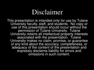 Disclaimer