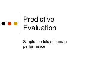 Predictive Evaluation