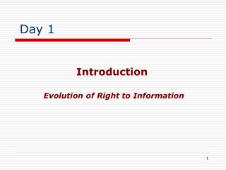 Evolution of Right to Information