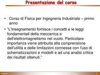 Presentazione del corso