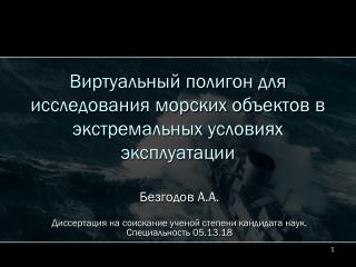 Виртуальный полигон для исследования морских объектов в экстремальных условиях эксплуатации