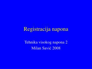 Registracija napona