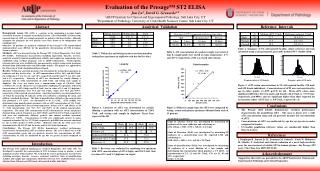 Evaluation of the Presage™ ST2 ELISA Jun Lu 1 , David G. Grenache 1,2