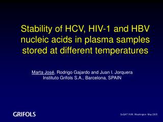 Stability of HCV, HIV-1 and HBV nucleic acids in plasma samples stored at different temperatures