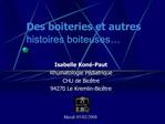 Des boiteries et autres histoires boiteuses