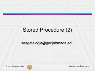 Stored Procedure (2)