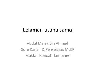 Lelaman usaha sama