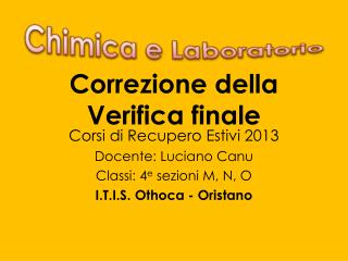 Correzione della Verifica finale