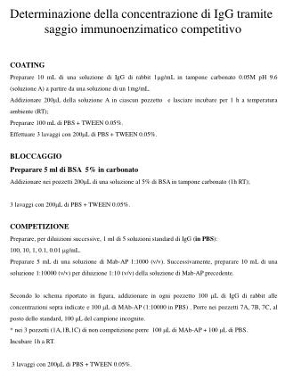 Determinazione della concentrazione di IgG tramite saggio immunoenzimatico competitivo