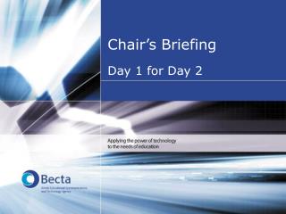 Chair’s Briefing