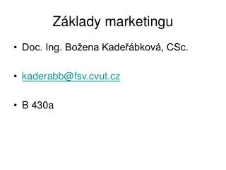 Základy marketingu