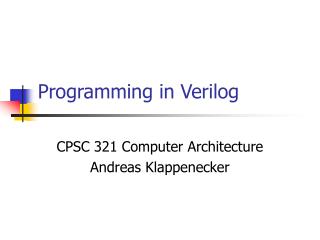 Programming in Verilog