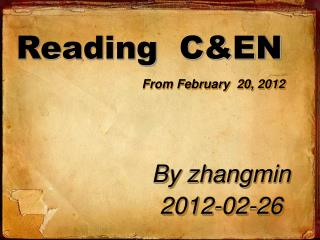 Reading C&amp;EN