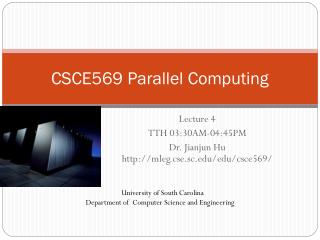 CSCE569 Parallel Computing
