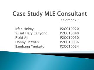 Case Study MLE Consultant