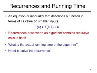 Recurrences and Running Time