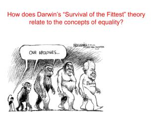 How does Darwin’s “Survival of the Fittest” theory relate to the concepts of equality?