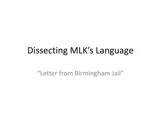 Dissecting MLK’s Language